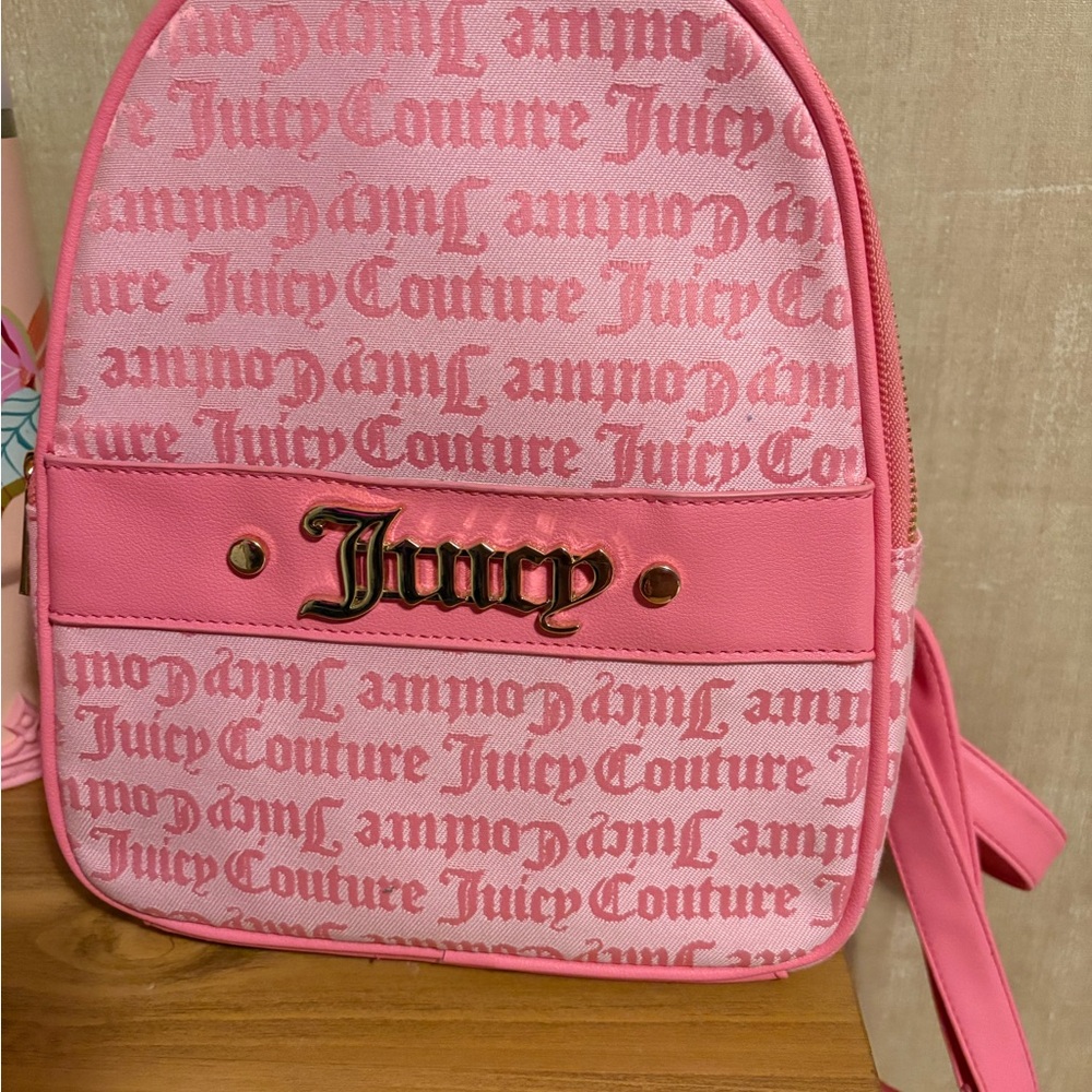 Juicy Couture Pink Gothic-Print Backpack